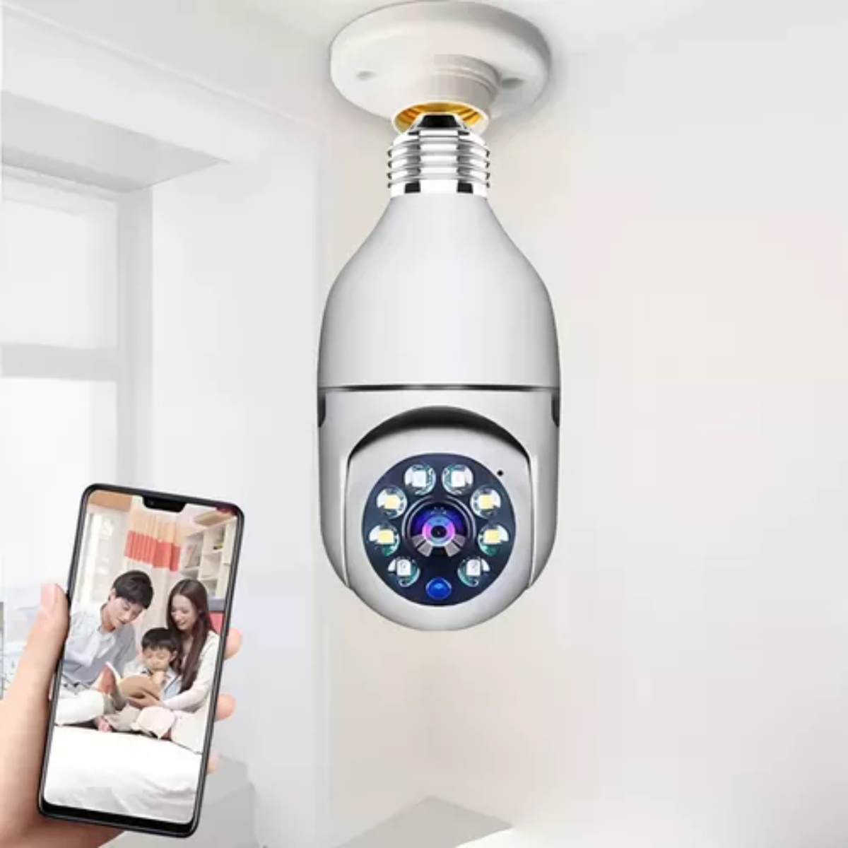 Cámara de Seguridad Wifi Bombillo Roboti | Seguridad Instantánea